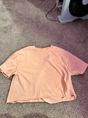Peach Cropped Boxy Tee